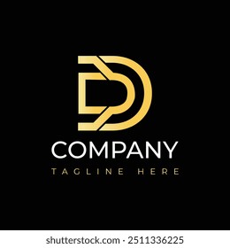Minimalist D Letter Initials Logo Design Template.