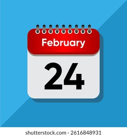 Minimalist Daily Calendar Template – February Date Icon Illustration