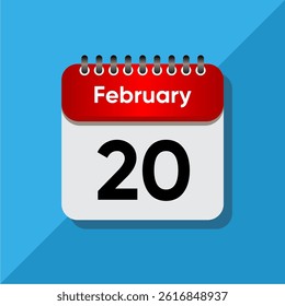 Minimalist Daily Calendar Template – February Date Icon Illustration
