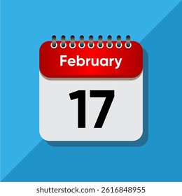 Minimalist Daily Calendar Template – February Date Icon Illustration