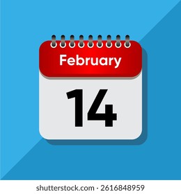 Minimalist Daily Calendar Template – February Date Icon Illustration
