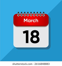 Minimalist Daily Calendar Template – March Date Icon Illustration