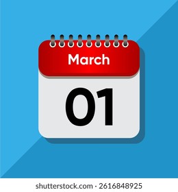 Minimalist Daily Calendar Template – March Date Icon Illustration