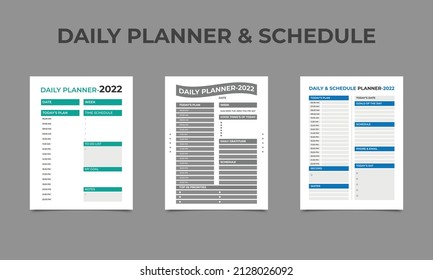 Minimalist daily planner and schedule template design..eps