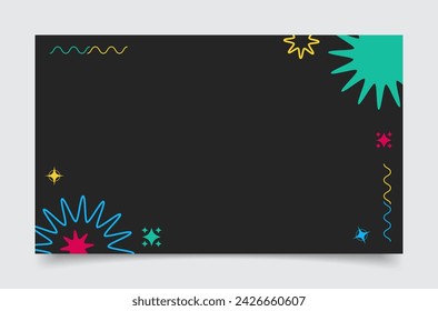 Minimalist Dark Background Banner Colorful Abstract Ornament