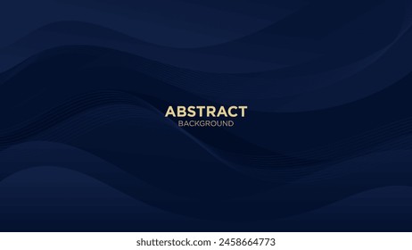 Minimalist Dark Blue Wave Background. Achieve a minimalist aesthetic with a collection of gradient waves in shades of dark blue. Suitable for websites, social media, ads, presentations