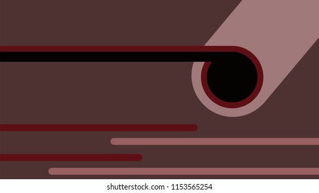 Minimalist dark brown with circular blend and several lines. 