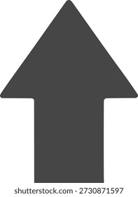 Minimalista gris oscuro arriba Ilustración vectorial de flecha con un símbolo de puntero direccional audaz aislado en un fondo blanco limpio.