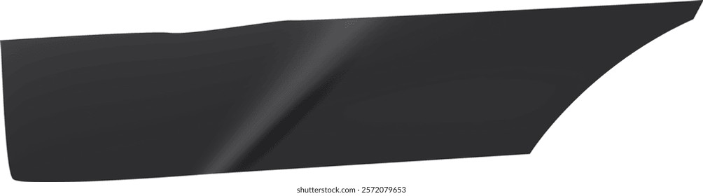 Minimalist dark gray curved abstract shape design element forming a diagonal line, isolated on a white background, conveying modern elegance and simplicity