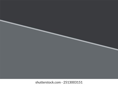 Minimalist dark and light gray geometric background with diagonal division and thin white line accent