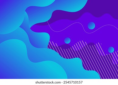 Minimalistischer dunkelvioletter abstrakter Hintergrund mit blauem Wellen- und Linienvektordesign für Bannercover, Buchflyer und andere grafische Gestaltungselemente. EPS10