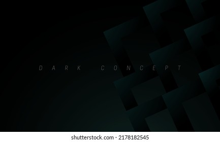 Minimalist dark tosca to black premium abstract background with luxury dark geometric elements. Exclusive wallpaper design for poster, brochure, presentation, website etc. - Vector EPS