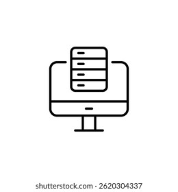 Minimalist data server on a computer screen, database system display