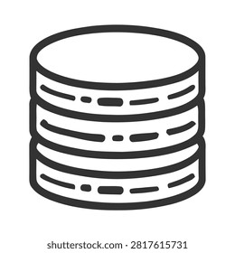 Minimalist database storage server icon Vector, illustration