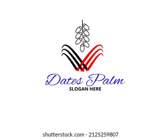 minimalist date palm logo vector