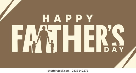 Minimalist Father’s Day Banner with Family Illustration