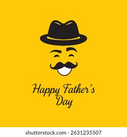 Minimalist Father’s Day Emoji Design on Yellow Background, happy father's day