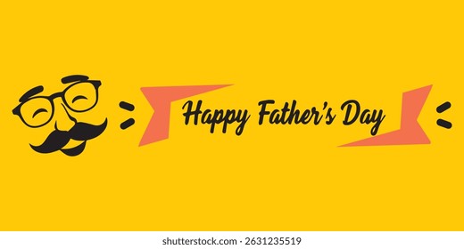 Minimalista Dia dos Pais Emoji Design em fundo amarelo, feliz dia dos pais