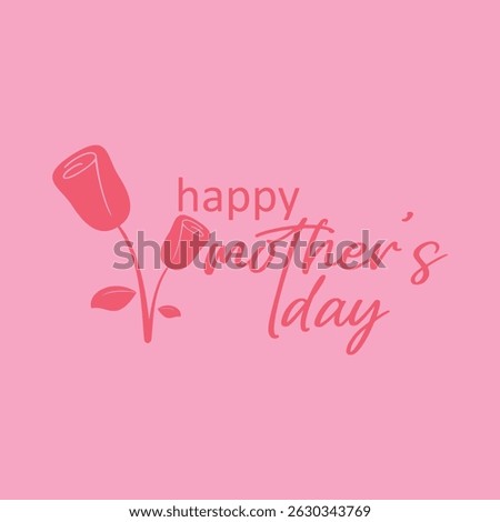Minimalist Mother’s Day greeting with two rose illustrations and elegant text on a soft pink background. Perfect for cards, social media, and celebration-themed designs