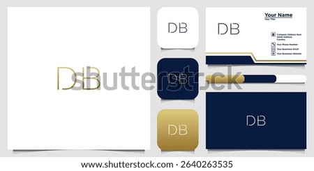 Minimalist DB Monogram Logo Set for Business Identity and Brand Design