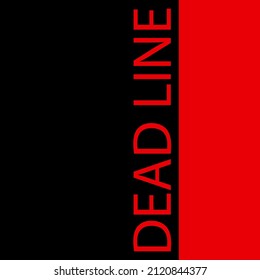 minimalist deadline concept in black and red colors
