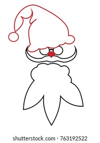 minimalist decoration, Santa print / Santa Claus / logo, sticker