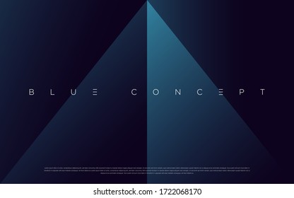 Minimalist deep blue premium abstract background with luxury geometric dark shapes. Exclusive wallpaper design for poster, brochure, presentation, website etc. - Vector EPS