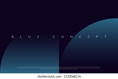 Fondo abstracto de color azul profundo minimalista con formas geométricas y oscuras de lujo. Diseño exclusivo de papel pintado para carteles, folletos, presentaciones, sitios web, etc. - EPS vectoriales