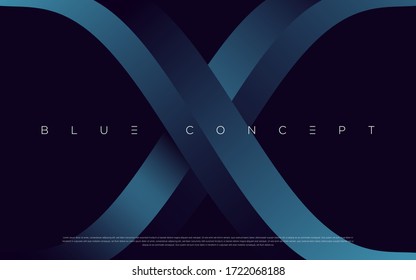 Minimalist deep blue premium abstract background with luxury geometric dark shapes. Exclusive wallpaper design for poster, brochure, presentation, website etc. - Vector EPS