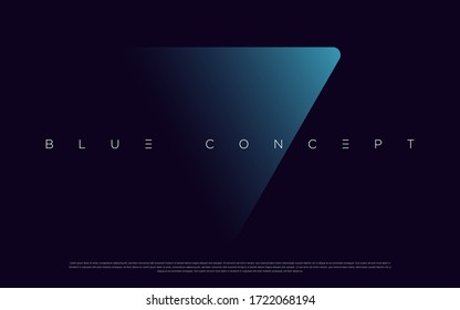 Minimalist deep blue premium abstract background with luxury geometric dark shapes. Exclusive wallpaper design for poster, brochure, presentation, website etc. - Vector EPS