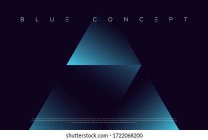 Minimalist deep blue premium abstract background with luxury geometric dark shapes. Exclusive wallpaper design for poster, brochure, presentation, website etc. - Vector EPS