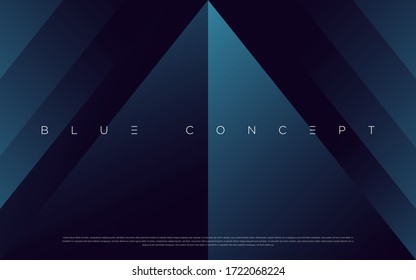 Minimalist deep blue premium abstract background with luxury geometric dark shapes. Exclusive wallpaper design for poster, brochure, presentation, website etc. - Vector EPS