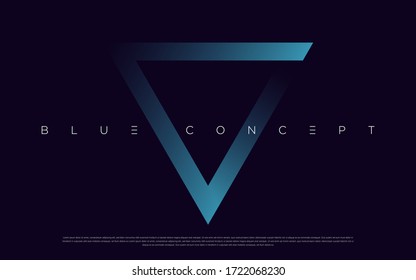 Minimalist deep blue premium abstract background with luxury geometric dark shapes. Exclusive wallpaper design for poster, brochure, presentation, website etc. - Vector EPS