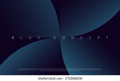 Minimalist deep blue premium abstract background with luxury geometric dark shapes. Exclusive wallpaper design for poster, brochure, presentation, website etc. - Vector EPS