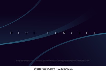 Minimalist deep blue premium abstract background with luxury geometric dark shapes. Exclusive wallpaper design for poster, brochure, presentation, website etc. - Vector EPS