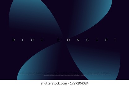 Minimalist deep blue premium abstract background with luxury geometric dark shapes. Exclusive wallpaper design for poster, brochure, presentation, website etc. - Vector EPS