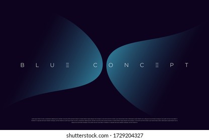 Minimalist deep blue premium abstract background with luxury geometric dark shapes. Exclusive wallpaper design for poster, brochure, presentation, website etc. - Vector EPS