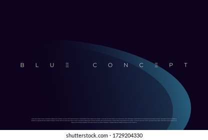 Minimalist deep blue premium abstract background with luxury geometric dark shapes. Exclusive wallpaper design for poster, brochure, presentation, website etc. - Vector EPS