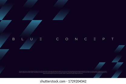 Minimalist deep blue premium abstract background with luxury geometric dark shapes. Exclusive wallpaper design for poster, brochure, presentation, website etc. - Vector EPS