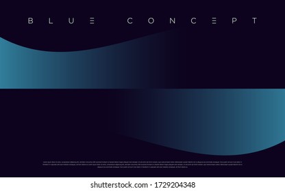 Minimalist deep blue premium abstract background with luxury geometric dark shapes. Exclusive wallpaper design for poster, brochure, presentation, website etc. - Vector EPS