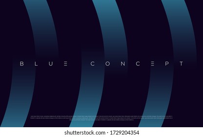 Minimalist deep blue premium abstract background with luxury geometric dark shapes. Exclusive wallpaper design for poster, brochure, presentation, website etc. - Vector EPS