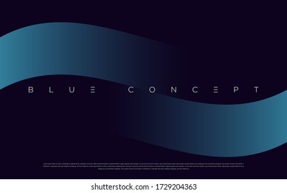 Minimalist deep blue premium abstract background with luxury geometric dark shapes. Exclusive wallpaper design for poster, brochure, presentation, website etc. - Vector EPS