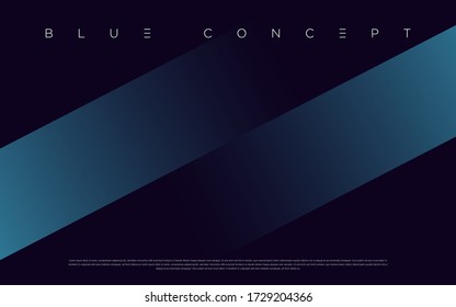 Minimalist deep blue premium abstract background with luxury geometric dark shapes. Exclusive wallpaper design for poster, brochure, presentation, website etc. - Vector EPS