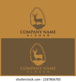 minimalist deer antler icon vector illustration template design