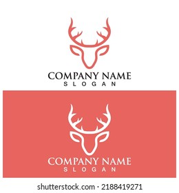 minimalist deer antler icon vector illustration template design