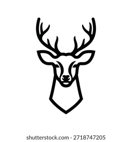 Minimalist deer head logo design Vector