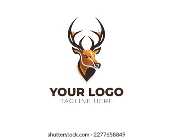 Minimalist Deer Head Logo Vector