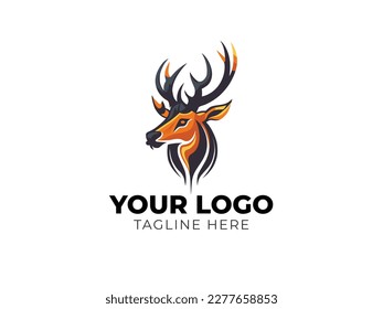 Minimalistische Logo-Vektorgrafik für Hirschkopf