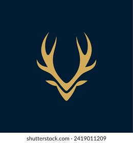 Vector de logotipo de cabeza de ciervo minimalista