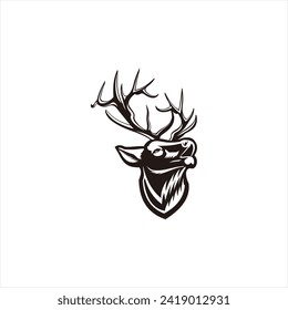 Minimalist Deer Head Logo Vector
